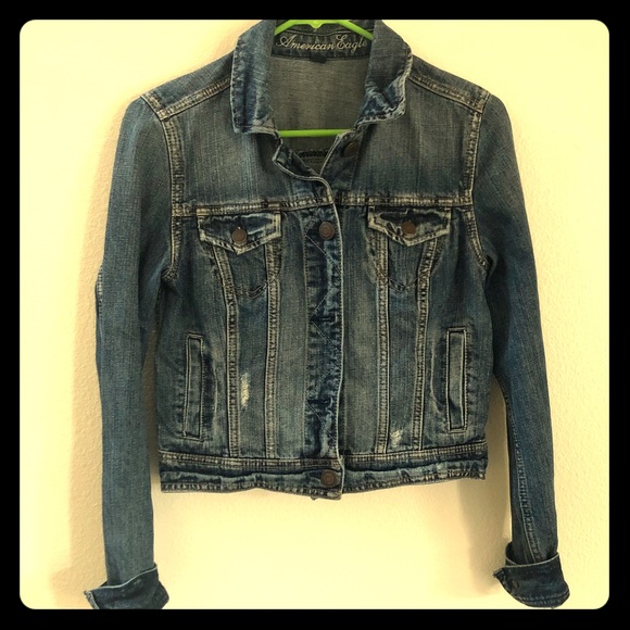 American Eagle Outfitters Cropped Jean Jacket - Picture 1 of 6